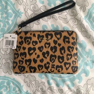 Coach cheetah wristlet